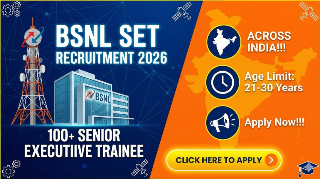 Official notification for BSNL Senior Executive Trainee Recruitment 2026 - Apply Online Form for 120 Posts